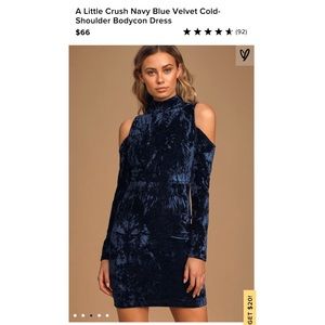 Lulus Velvet Cold-Shoulder Bodycon Dress